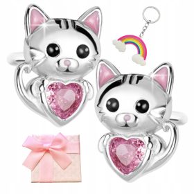  Cercei Pisica Argintii pentru Fete Copii Stud