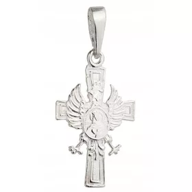    Pandantiv cu cruce patriotică din argint cu Vultur și Fecioara Maria pr 925