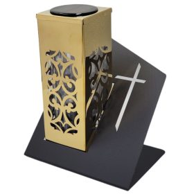    Lumânare solară LED, lanternă de aur elegantă exclusivă, realizată din oțel Paris 25,5 cm