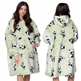    HORACĂ PĂTURĂ Oversize, caldă, groasă HORACĂ PĂTURA 2 în 1 Hanorac XXL PANDA din blană
