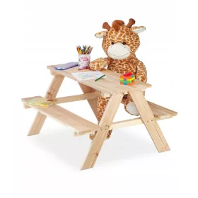    Set masa de picnic pentru copii din lemn de pin Relaxdays 10026031