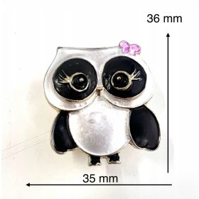    Broșă cu bufniță colorată, prinsă cu un magnet puternic