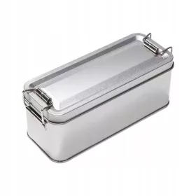    Cutie metalica din tabla cu capac Cutie biscuiti Recipient dreptunghiular de depozitare