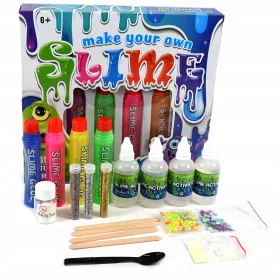    SLIME GLUTEK KIT MARE PENTRU A FACE SLIME FĂ-TE TU ȘI MASĂ ANTISTRESS