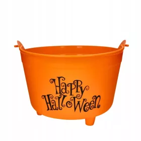    Fiestas Guirca Găleată pentru bomboane Happy Halloween 30 cm portocaliu