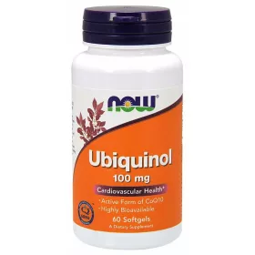   Now Foods Ubiquinol 100 mg - Supliment pentru Energie și Vitalitate, 60 Capsule