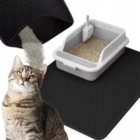    VERY LITTER MATERIAL FOARTE MARE Tampă cu două straturi pentru pisici NEGRU 75x55