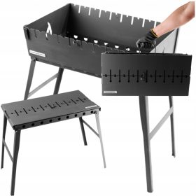    Cutie Gratar Mangal Pentru 10 Frigarui Carbune Metal Pliabil 3 mm