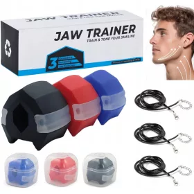    JAWLINE JAWS EXERCISE SET fitness modelare facială 3 benzi elastice