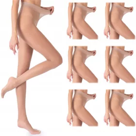  6x chiloți SKIN NATURAL 20den, subțiri, MAT, 3/4