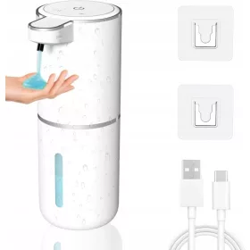 Dozator de săpun gel alb fără atingere 380 ml USB-C