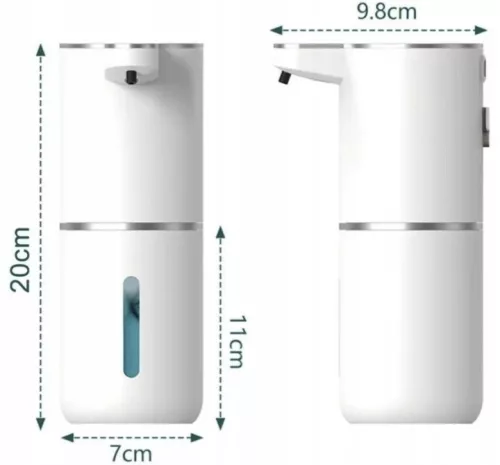 Dozator de săpun gel alb fără atingere 380 ml USB-C