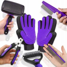    SET DE ÎNGRIJIREA PĂRULUI CÂINELOR PISICĂ TUZĂ PIETANĂ MĂNUȘI DE tuns 7 BUC