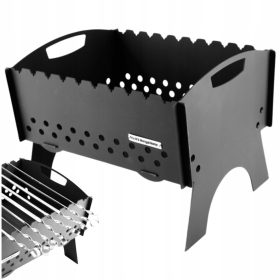    Gratar Mangal pentru 10 Frigarui Carbune Metal 3 mm Pliabil Multifunctional