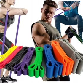    Set 8 benzi de rezistenta pentru exercitii, sala de fitness, powerband 8 buc