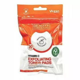    Beauty Formulas Exfoliating Toner Soaked Vit C tampoane exfoliante 30 buc