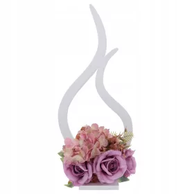   Statuetă Funerară Decorativă în Formă de Flacără din Lemn, de Culoare Albă
