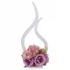 Statuetă Funerară Decorativă în Formă de Flacără din Lemn, de Culoare Albă