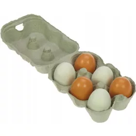    Ouă de lemn distracție în magazinul de alimente sănătoase