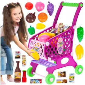  Coș de cumpărături MalPlay 107229 pentru copii, roz