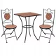 Set de Bistro cu Mozaic în 3 Piese, Culoare Teracotă, Ceramică
