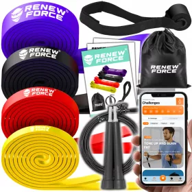    SET DE 4 GHIDURI DE REZISTENTA PENTRU EXERCIȚII DE BANDA DE PUTERE BANDE PUTERNICE 40KG + CAZĂ GRATUITĂ