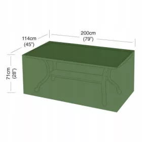   Prelată de Protecție pentru Masă Rectangulară de Grădină, 8 Persoane, Verde, 200x114x71 cm