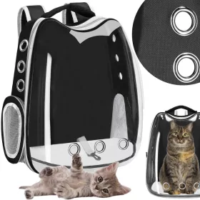    RUCSAC PENTRU PISICĂ, TRANSPORTER, TRANSPARENT, VENTILAT, PENTRU CÂINE, PENTRU PISICĂ