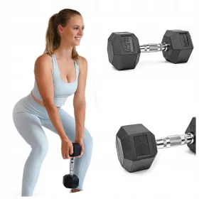  gantere fixe Pretorians acoperite/cauciucate 1x 12,5 kg