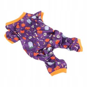    Pijama pentru câine de Halloween, costum confortabil, colorat cu modele