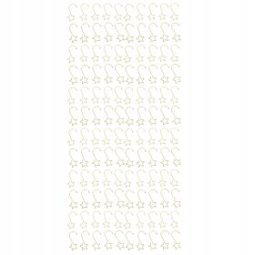  Cârlige pentru brad stea din inox, Aur, 120 buc.