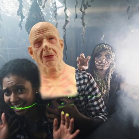    Perucă de groază umană realistă și accesorii pentru petrecere