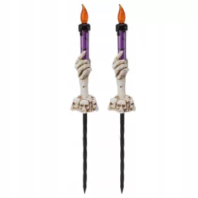    Lumânare de Halloween flacără lumină caldă 120 mah schelet fantomă violet