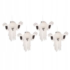    Fantomă de hârtie ușoară de Halloween pentru petrecere în bar 4buc alb