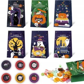    O pungă de hârtie pentru bomboane SET 6x pungi de hârtie pentru Halloween