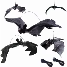    10x DECORATIVI BATIS ACCESORII HALLOWEEN SET BAT 5 DIMENSIUNI