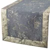 Traversa de masă Invitta gri închis cu fire aurii 55 × 160 cm