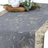 Traversa de masă Invitta gri închis cu fire aurii 55 × 160 cm