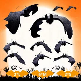    Set decor Halloween 3D RUBBER BAT 10 lilieci înfricoșători