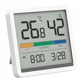  Termometru cu senzor și higrometru cu ceas, alb