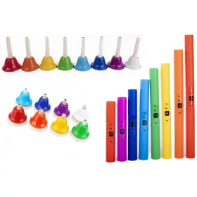    CLOPOTE DIATONICE PRESATE - CLOPOTE DE MÂNĂ - SET MONTESSORI TUBURI BÂTĂ