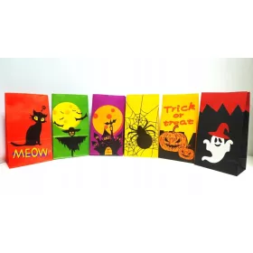    Pungi de hartie de Halloween pentru dulciuri, gustari, 60 bucati, MARI
