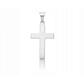    Cruce bărbătească din argint, netedă, cruce mare + gravură pr. 925