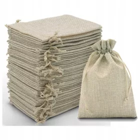    Saci de iută 10x14cm lenjerie naturală reutilizabilă cu bijuterii cadou cu șnur