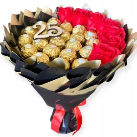    Buchet Ferrero Cadou Naștere Ziua numelui Aniversare Nunta Săpun trandafiri