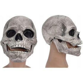    MASCA DE SCHELET DE LATEX PENTRU ADULTI HALLOWEEN CU FALCI MOBILE GRI