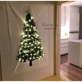    Tapiserie LED din țesătură pentru brad de Crăciun de pin