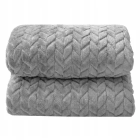    PĂTURĂ MOALE GREUTĂ DE PAT CU MODEL DE HERINGBONE 200X220