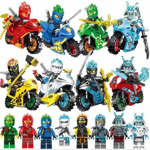 Figurine ninja Ninjago set de 8 motociclete nou - www.kameni