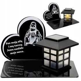   Felinar Solar Personalizabil pentru Morminte cu Statuetă LED